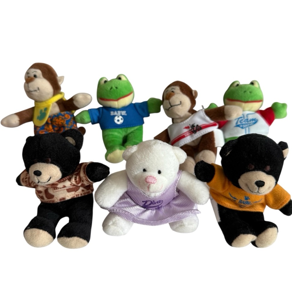 MCDONALD’S BUILD A BEARS X7 Lot Frog Monkey Bear